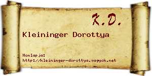 Kleininger Dorottya névjegykártya